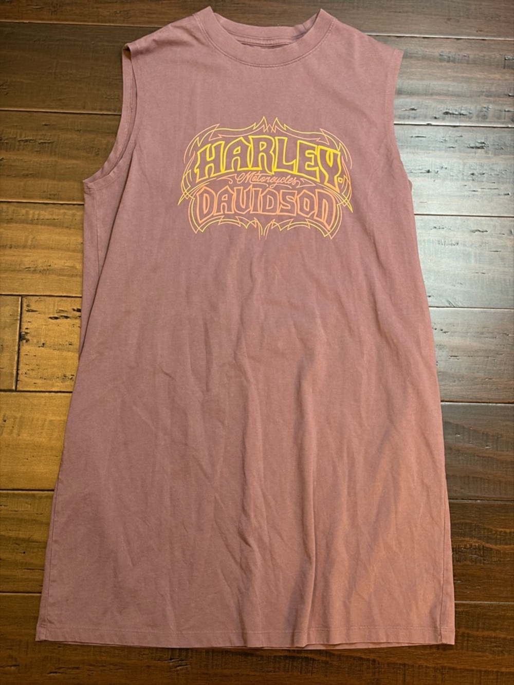 Harley-Davidson Mauve Graphic Tunic dress with White Logo moto 90’s Y2K - Picture 5 of 6